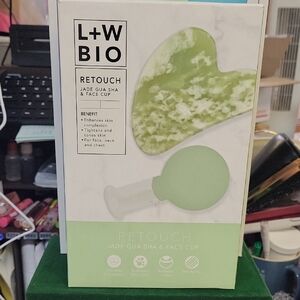 L & W Bio Retouch Jade Gua Sha & Face Cup - New Sealed Box